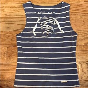 Abercrombie & Fitch Stripped Lace up Tank
